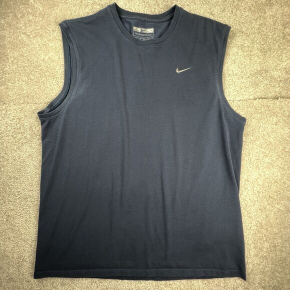 Nike T-shirt tank top embroidered check swoosh size large athletic dept Y2K - Picture 1 of 6